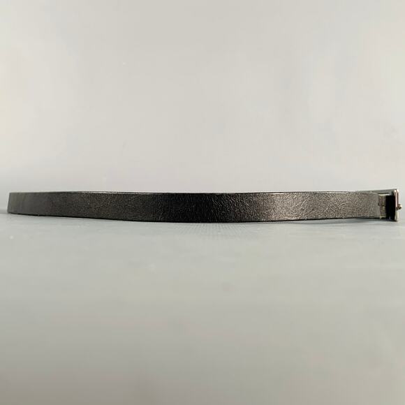 J.LINDEBERG Size 30 Black Silver Logo Leather Leather Belt - Picture 3 of 9